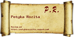 Petyka Rozita névjegykártya